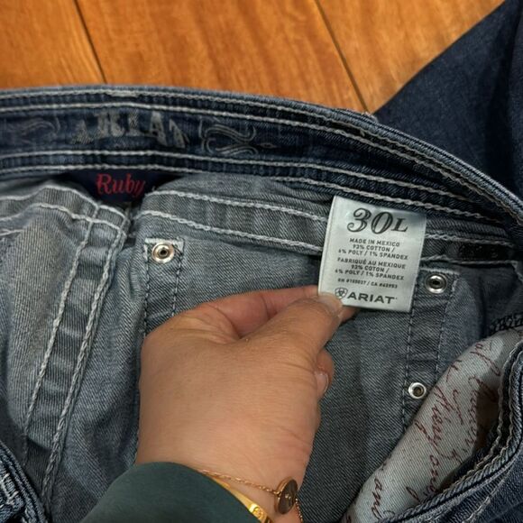 ARIAT Ruby Bootcut Jeans Low Rise Womens Bling Jeweled Embellished size 30L - Picture 11 of 12